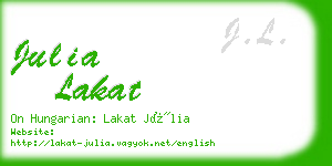 julia lakat business card